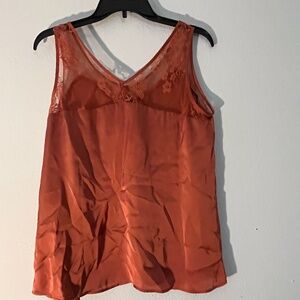 Maurice rust camisole lace trim